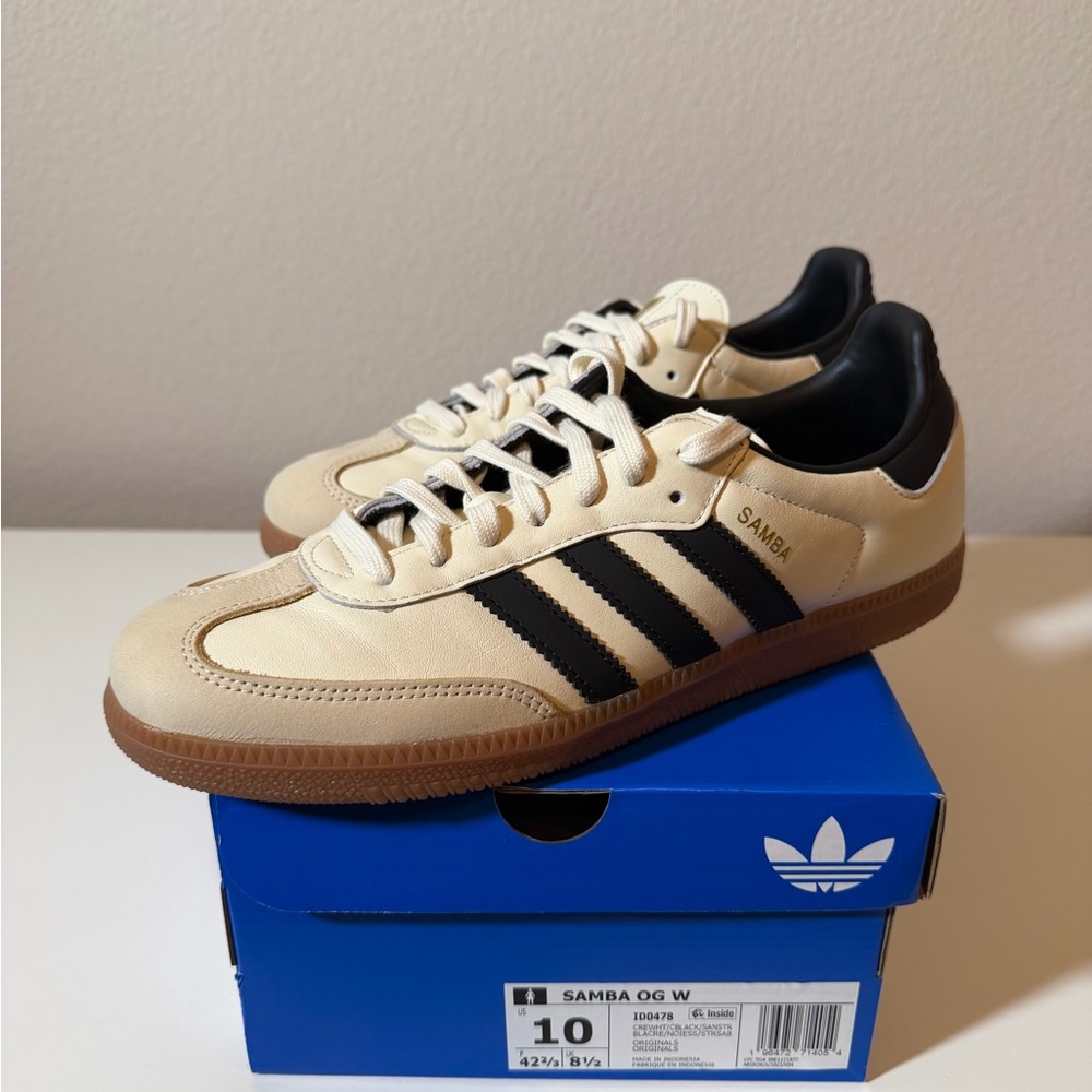 Adidas Samba OG Cream and Black Sneakers - Picture 6 of 9